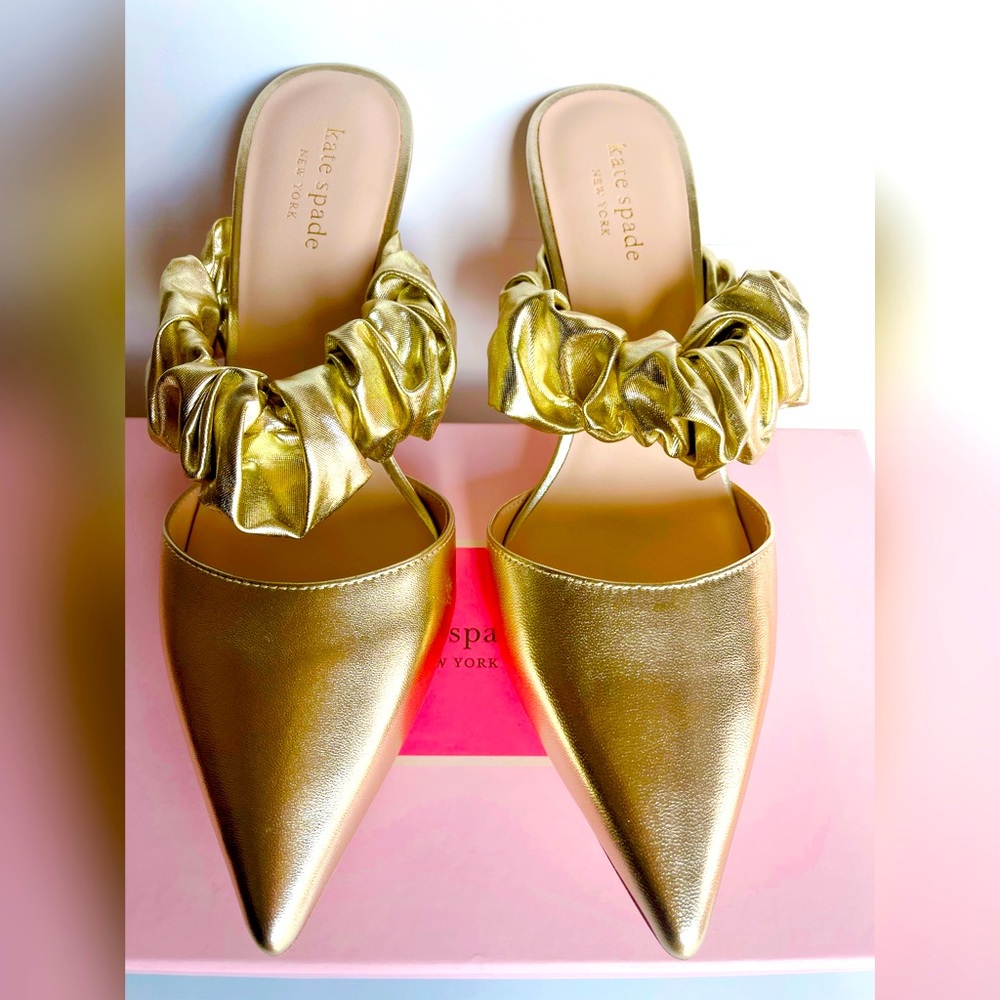 Kate Spade Vikki Pumps In Pale Gold - Women Size 8 - Medium New